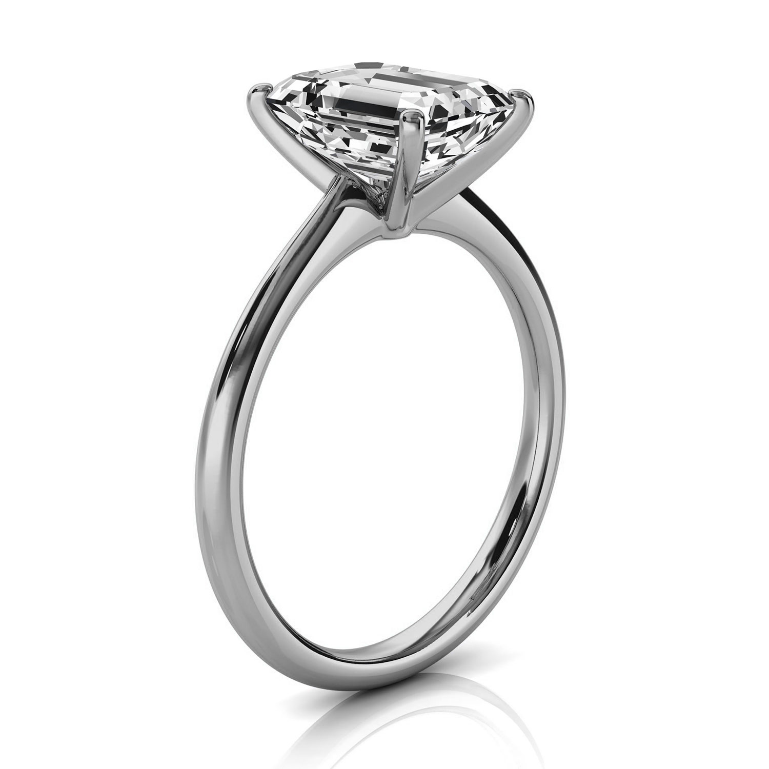 14K White Gold Reli 2 MM Solitaire Ring